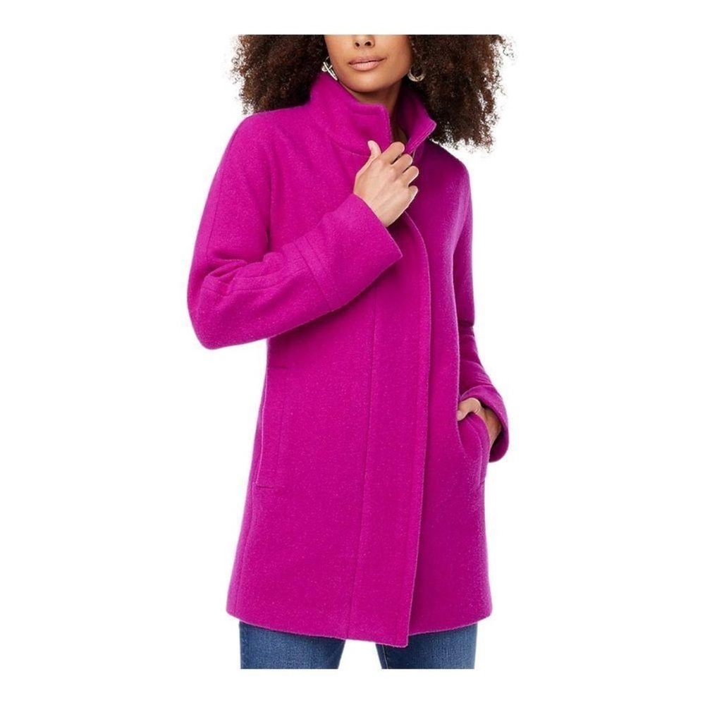 J. Crew 💜 Cocoon Coat Sz 12 in Bright Plum Italian Stadium Wool